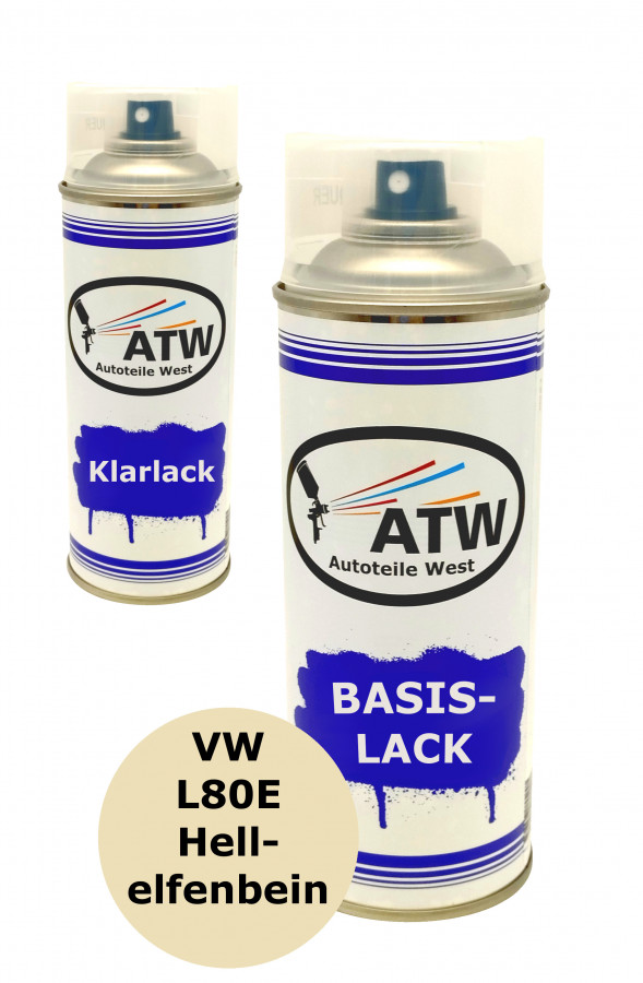 Autolack für VW L80E Hellelfenbein +400ml Klarlack Set